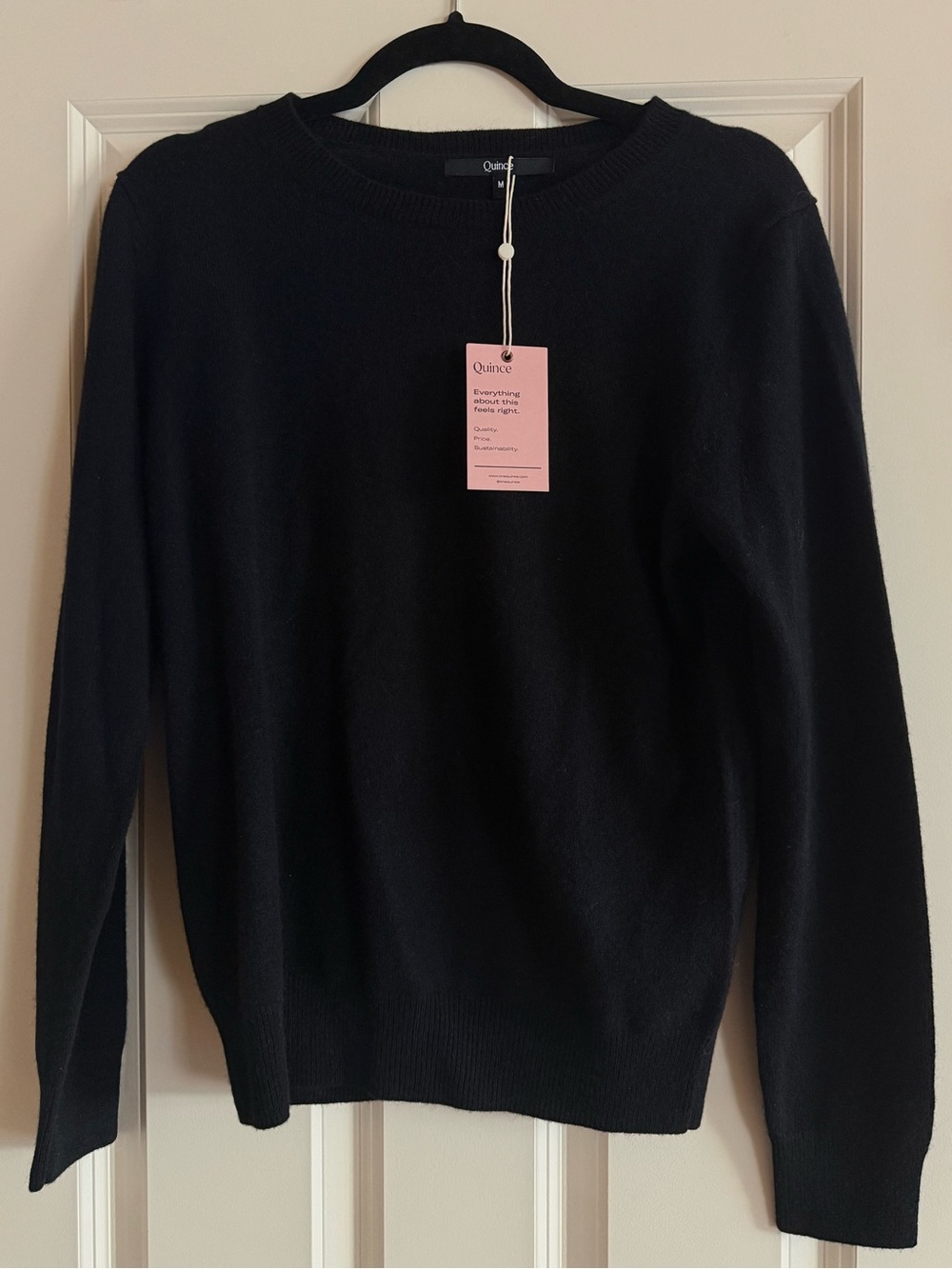 Quince Mongolian Cashmere Crewneck Sweater - Black, M